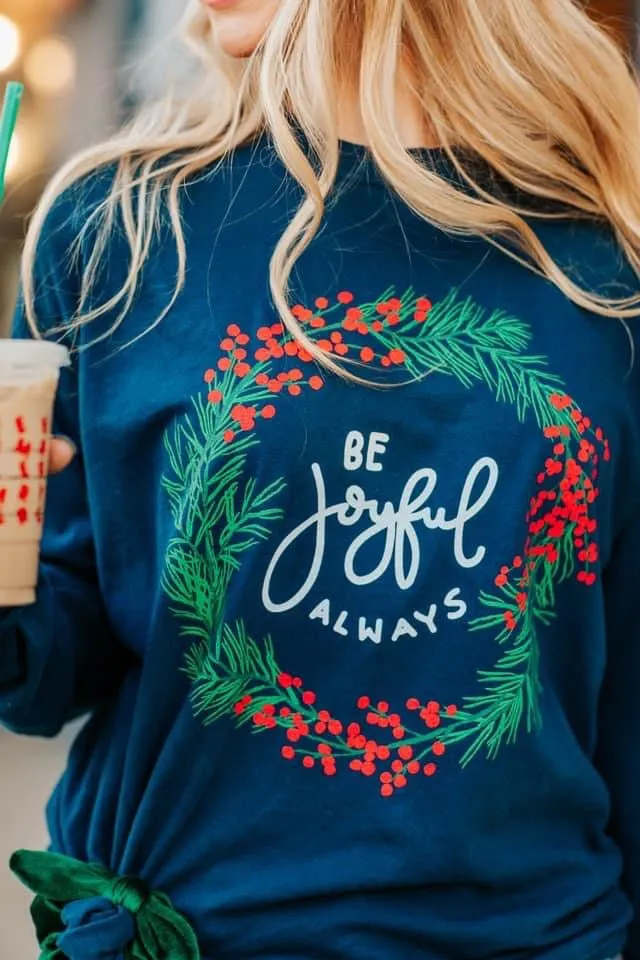 Be Joyful Holiday Graphic Long-Sleeve