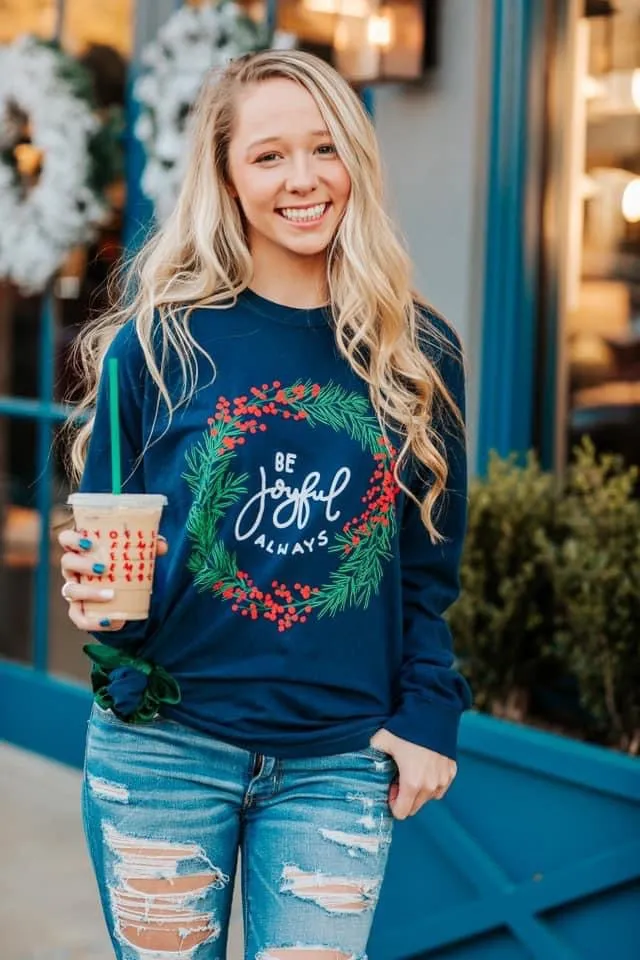 Be Joyful Holiday Graphic Long-Sleeve