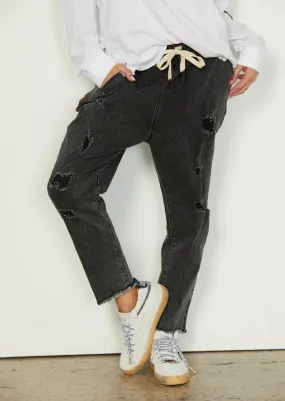 Black Denim Distressed Jean