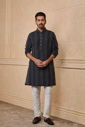 Black Jacquard Single Kurta