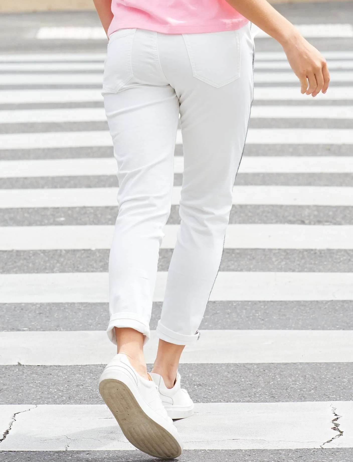 Brooklyn Stretch Denim Joggers - White