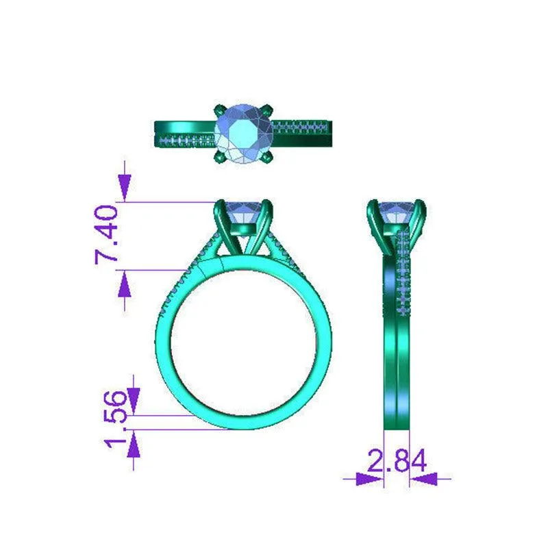 Calida - Unique Diamond Halo Ring in Platinum