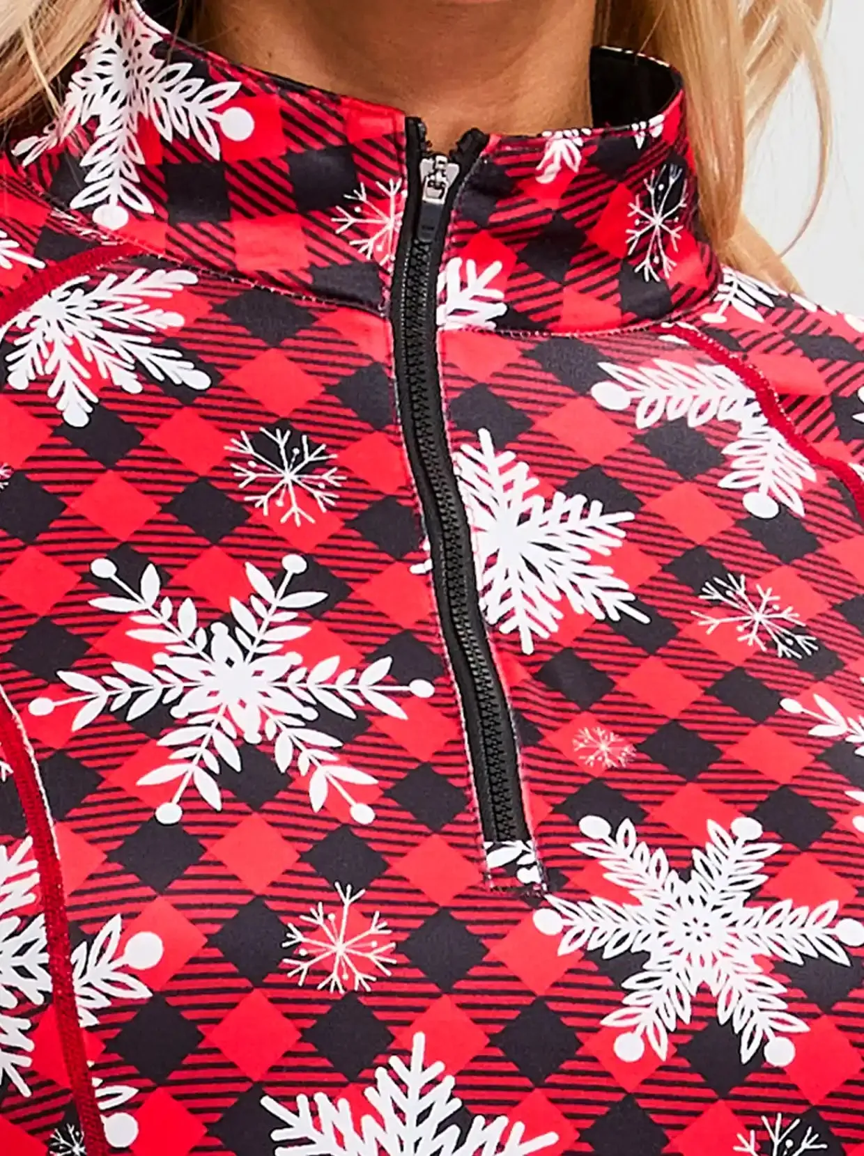 Christmas Sonwflake Pattern Long-sleeve Fleece Tops