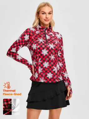 Christmas Sonwflake Pattern Long-sleeve Fleece Tops