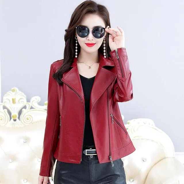 Clarice Leather Biker Jacket Women