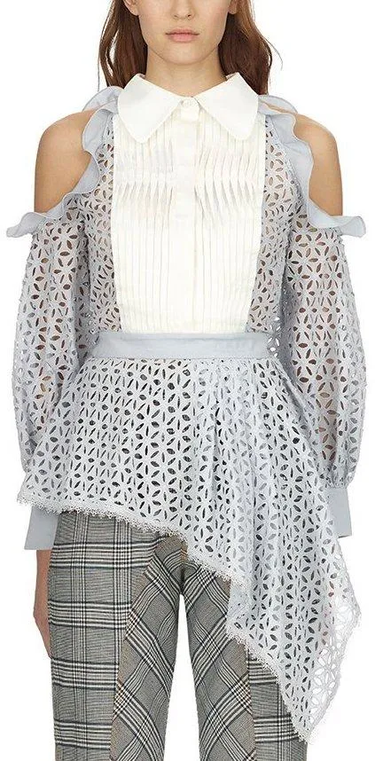 Cold Shoulder Broderie Anglaise Top