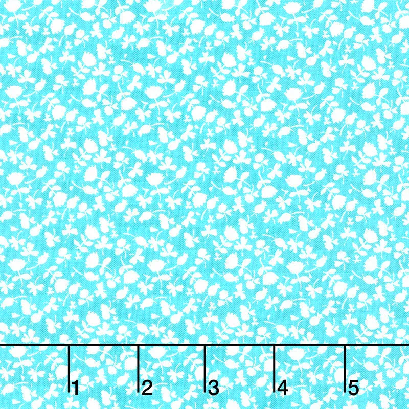 Country Mouse - Fresh Calico Aqua Yardage