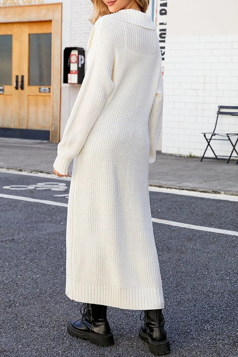 CR3388 Knitted Maxi Cardigan Outerwear