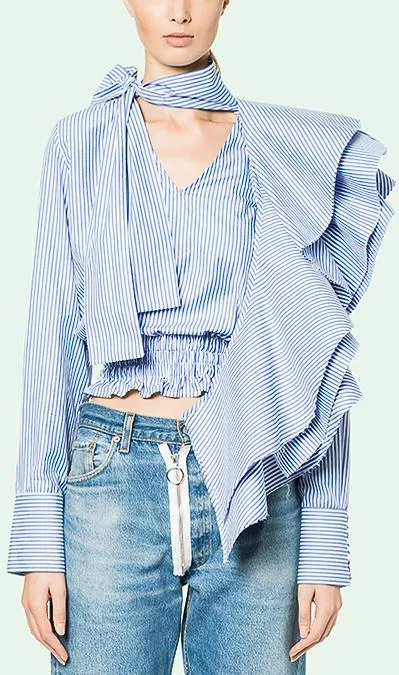 Crazy Ruffle Shirt, Striped