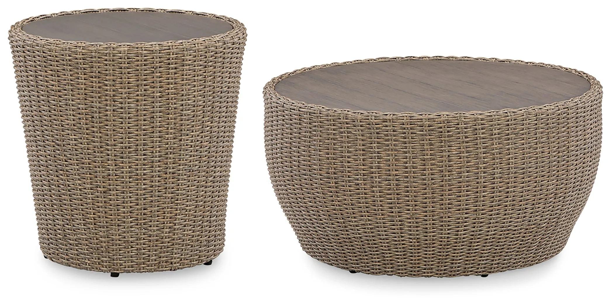 Danson Outdoor Coffee Table with End Table in Beige