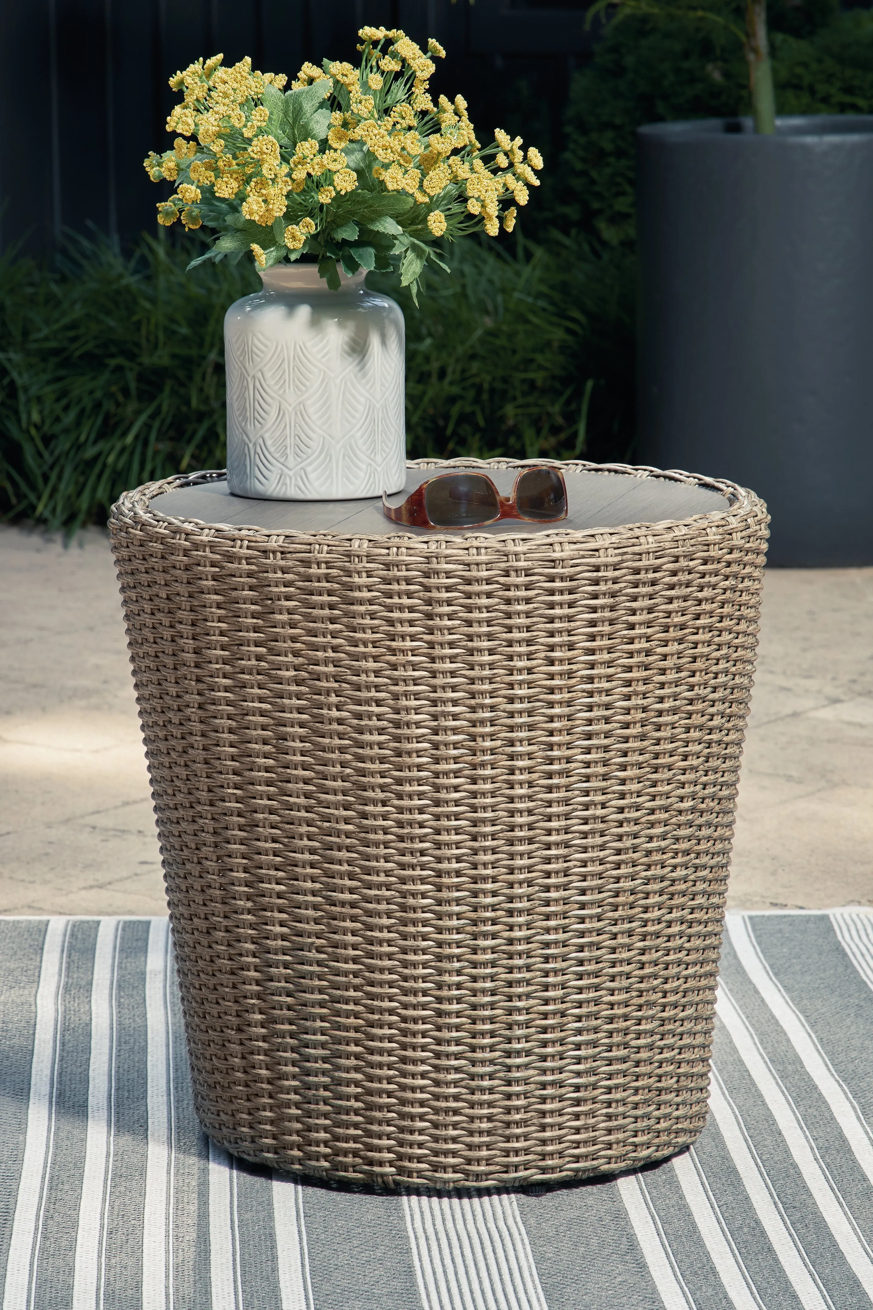 Danson Outdoor Coffee Table with End Table in Beige