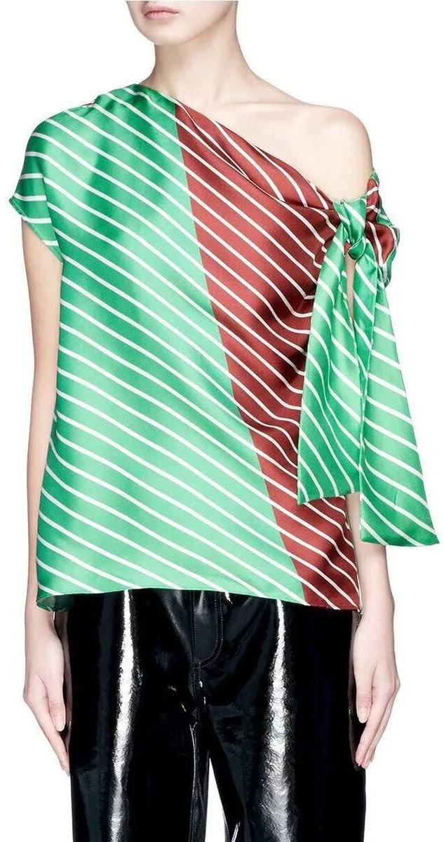 'Delphina' Asymmetrical Top, Green