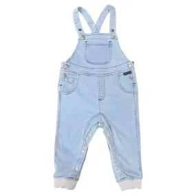 Denim Knit Overalls Light Denim