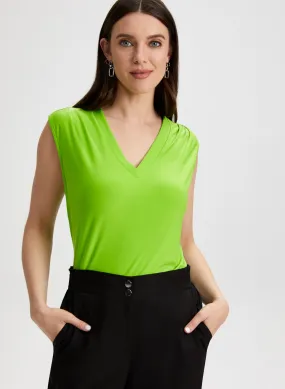 Drop Shoulder Pleated Top