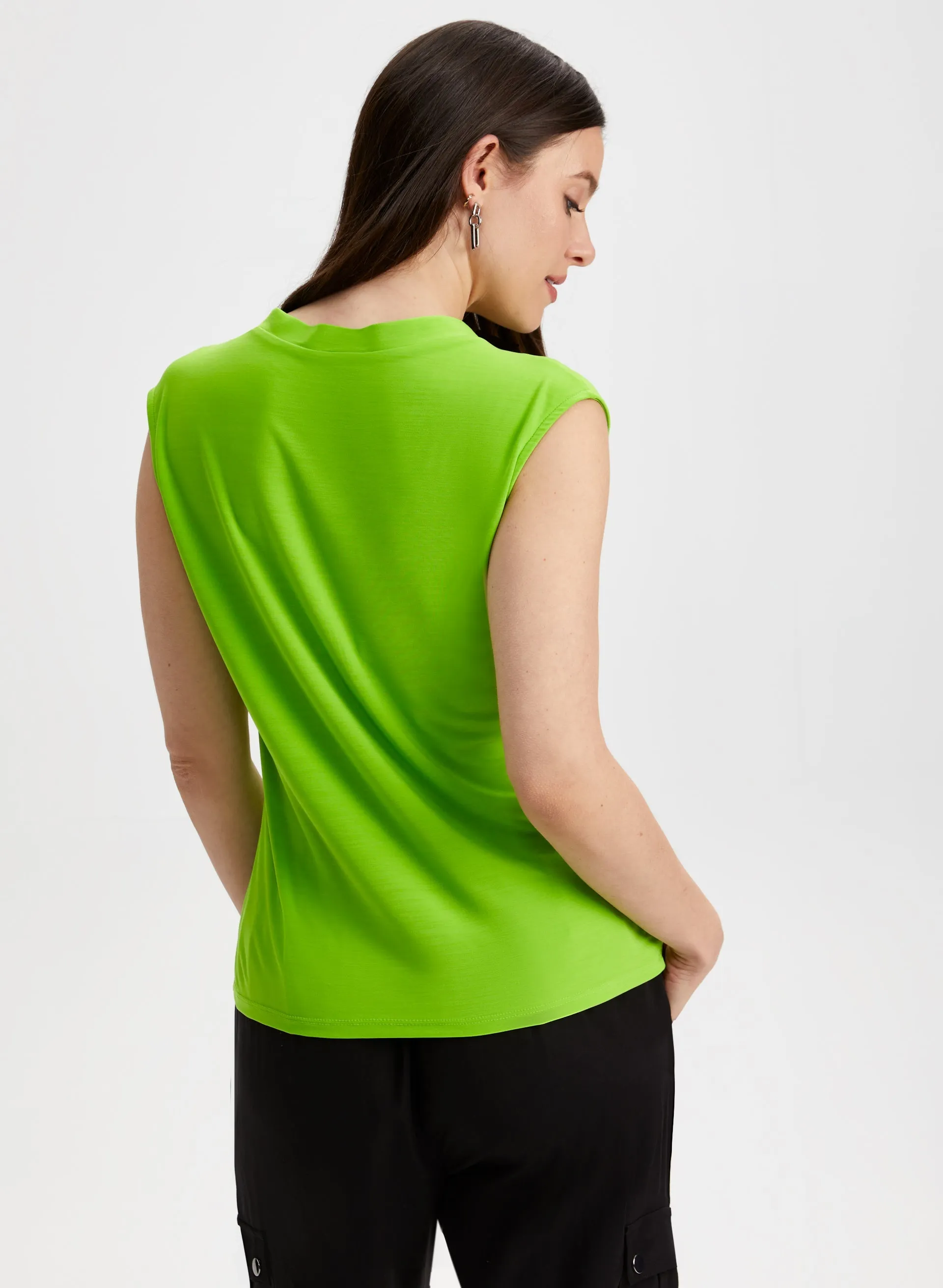 Drop Shoulder Pleated Top