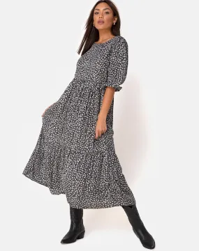 Ellery Dress in Ditsy Rose Black