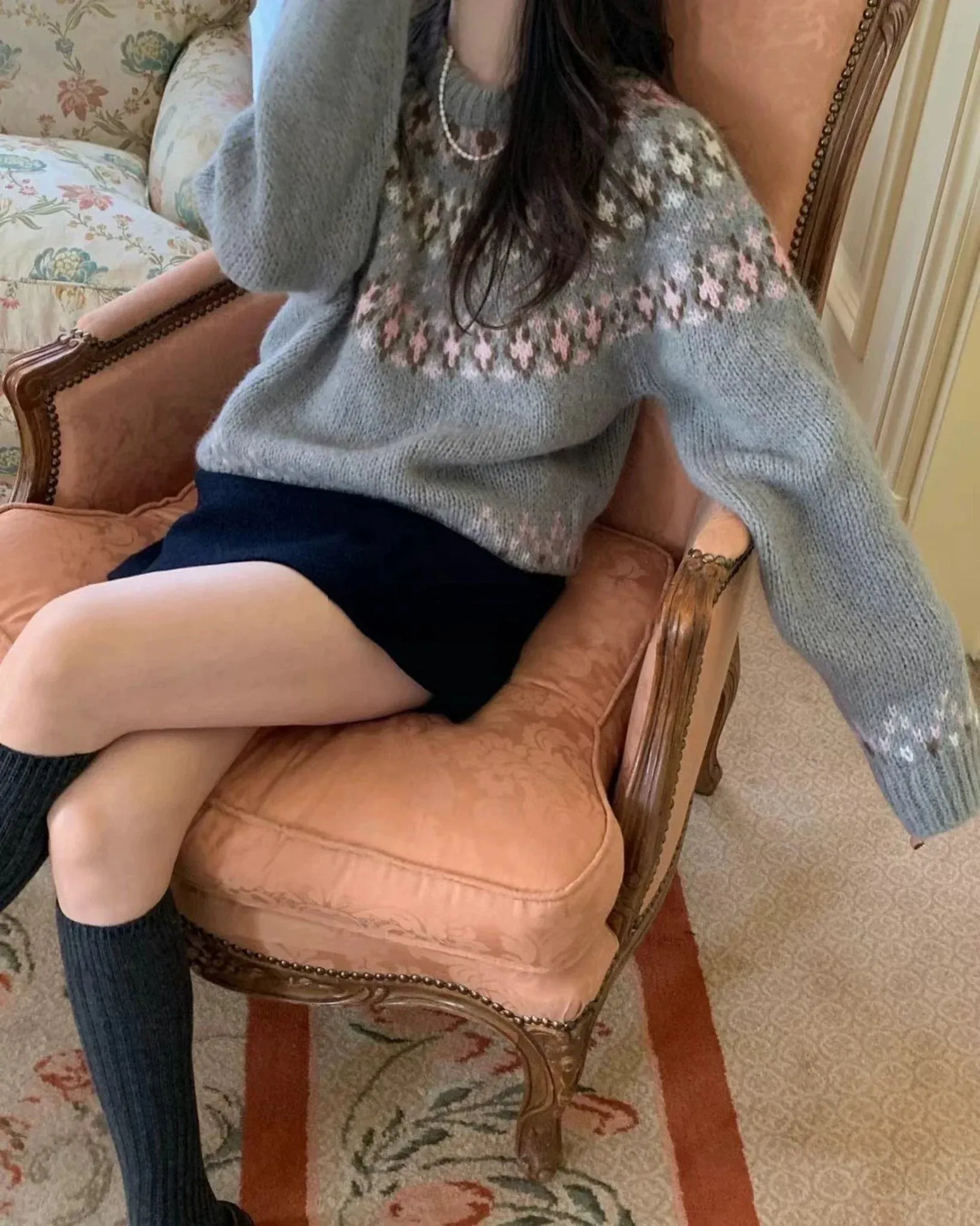 Emalee Nordic Pattern Knit Sweater