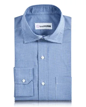 EZS Blue Micro Gingham Checks Shirt