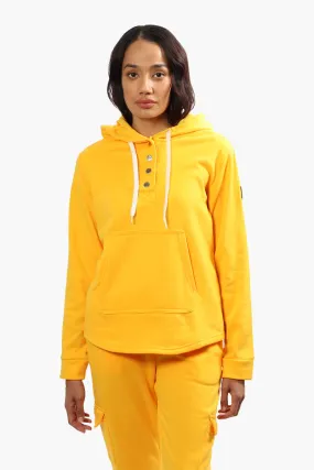 Fahrenheit Fleece Henley Hoodie - Yellow