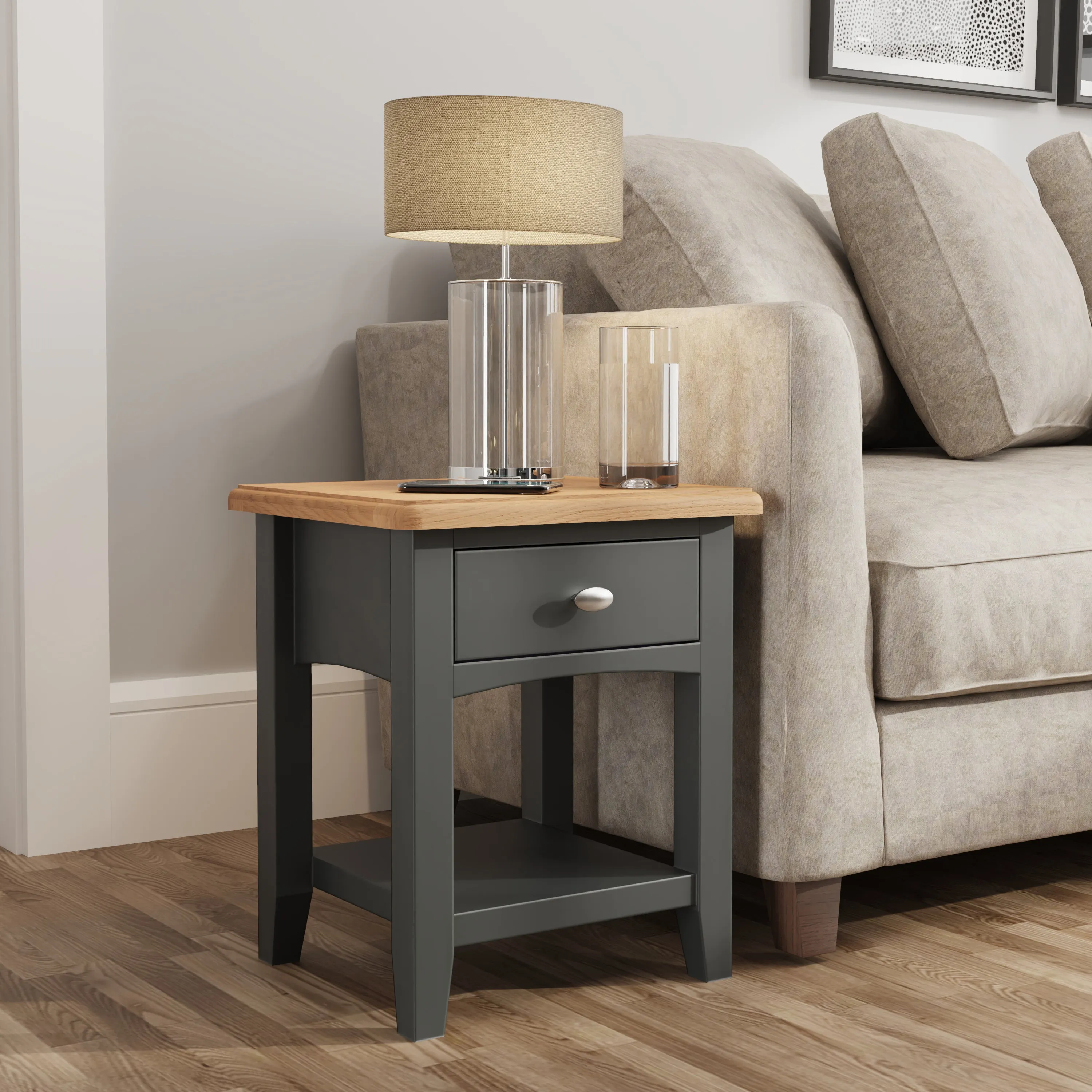 Geras Grey Lamp Table