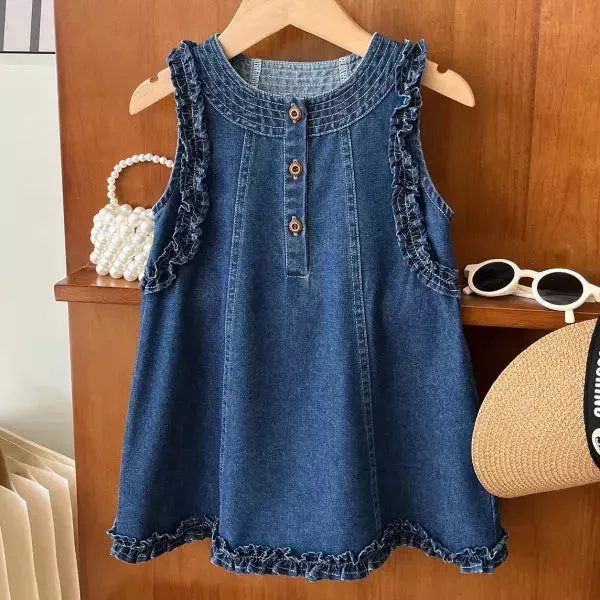 Girls Denim Tank Top Dress