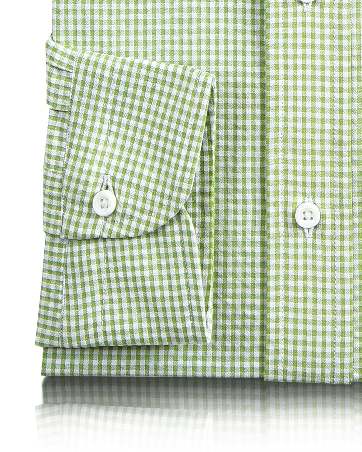 Green Small Gingham Seersucker