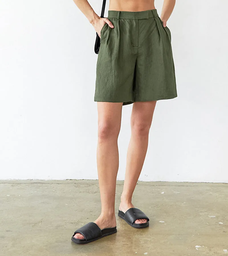 Green Waistcoat Wide-leg Pants Two-piece Set