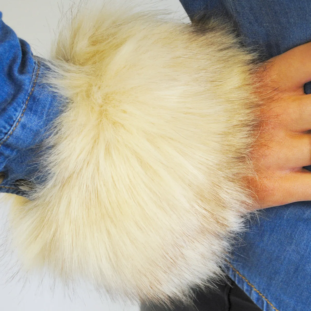 Helena Luxury Cinnamon Faux Fur Wristlet Cuffs