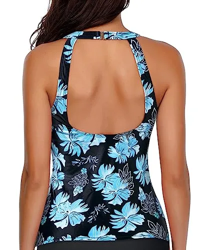 High Neck Tankini Top Tummy Control Tank Tops