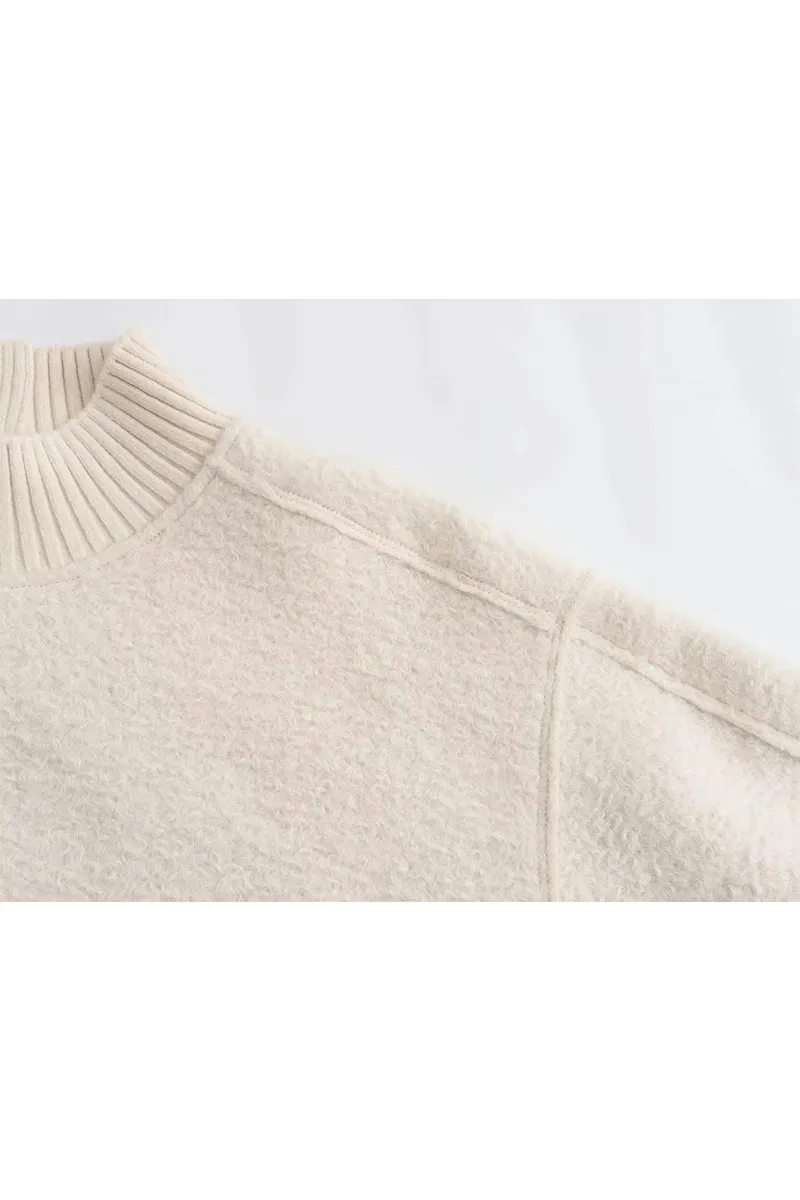 HWR1056 Textured High-Neck Sweater