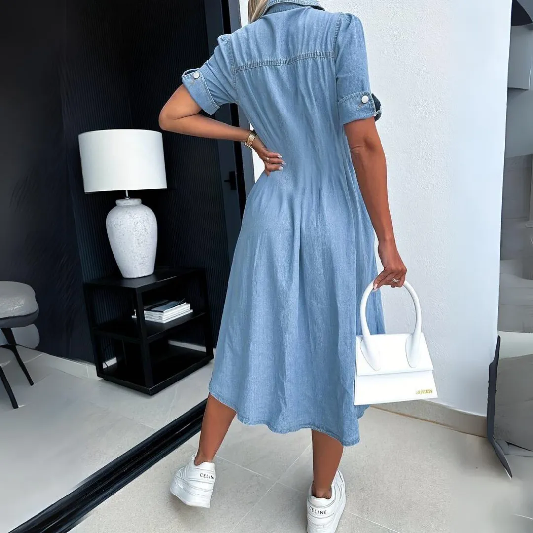 Ivyshape | Comfy Chic Denim Midi Dress