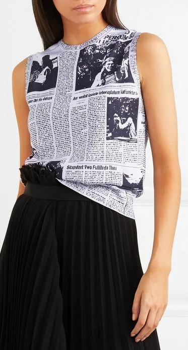 Jacquard Newsprint Top