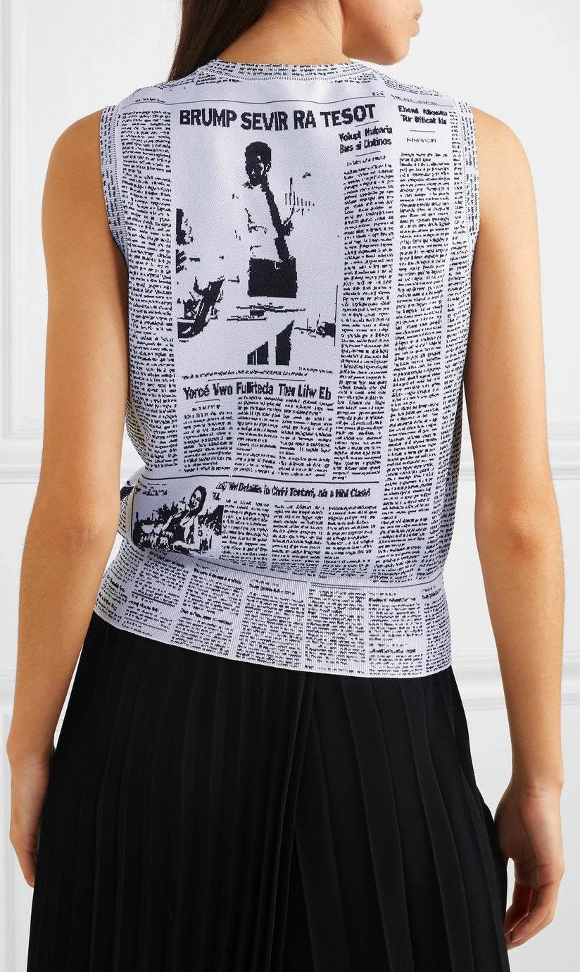 Jacquard Newsprint Top