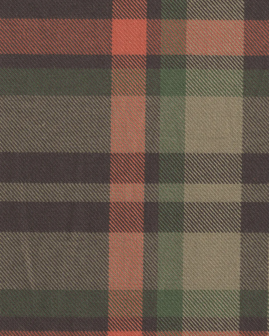 Khaki Brown Plaid Twill