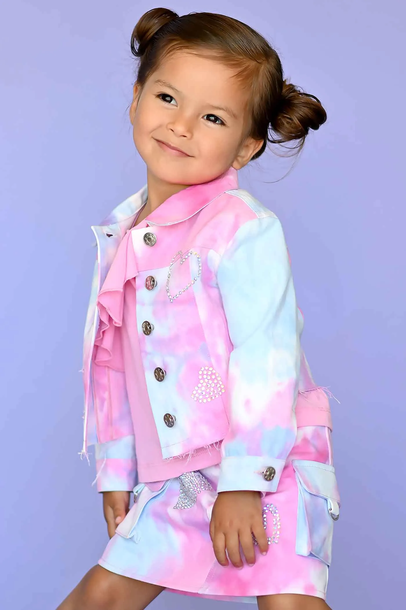 Little Girls Tie Dye Denim Jacket