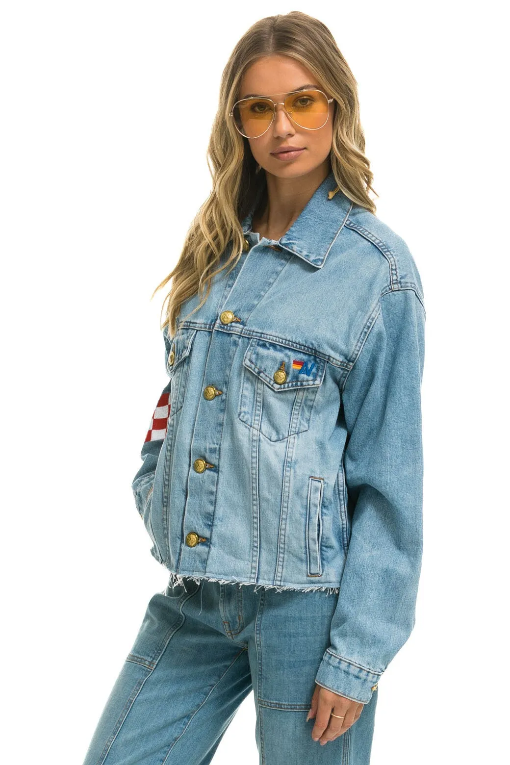 LIVE FREE OVERSIZED CROP DENIM JACKET - SUPER LIGHT