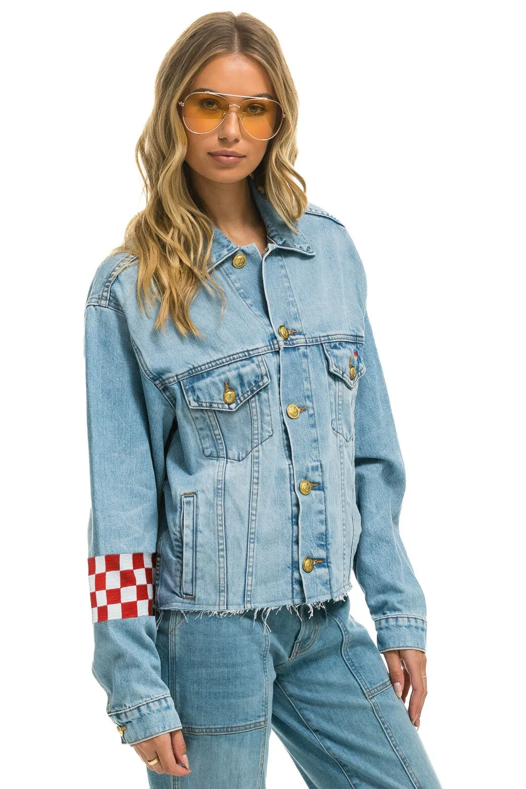 LIVE FREE OVERSIZED CROP DENIM JACKET - SUPER LIGHT