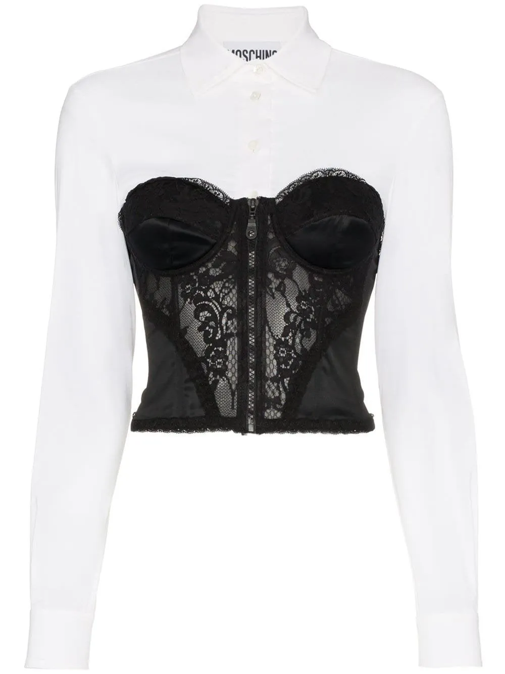 Long Sleeve Shirt with Lace Corset