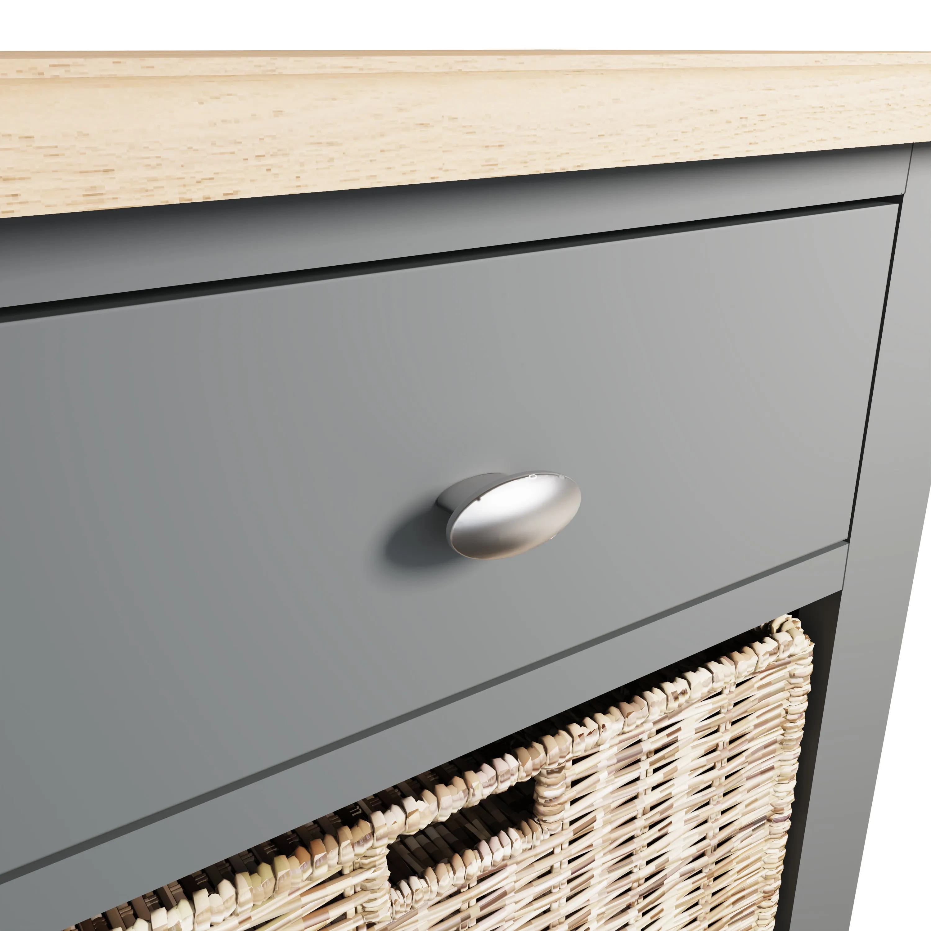 Malmesbury Grey Cabinet 1 Drawer 1 Basket 50 x 30 x 50 cm