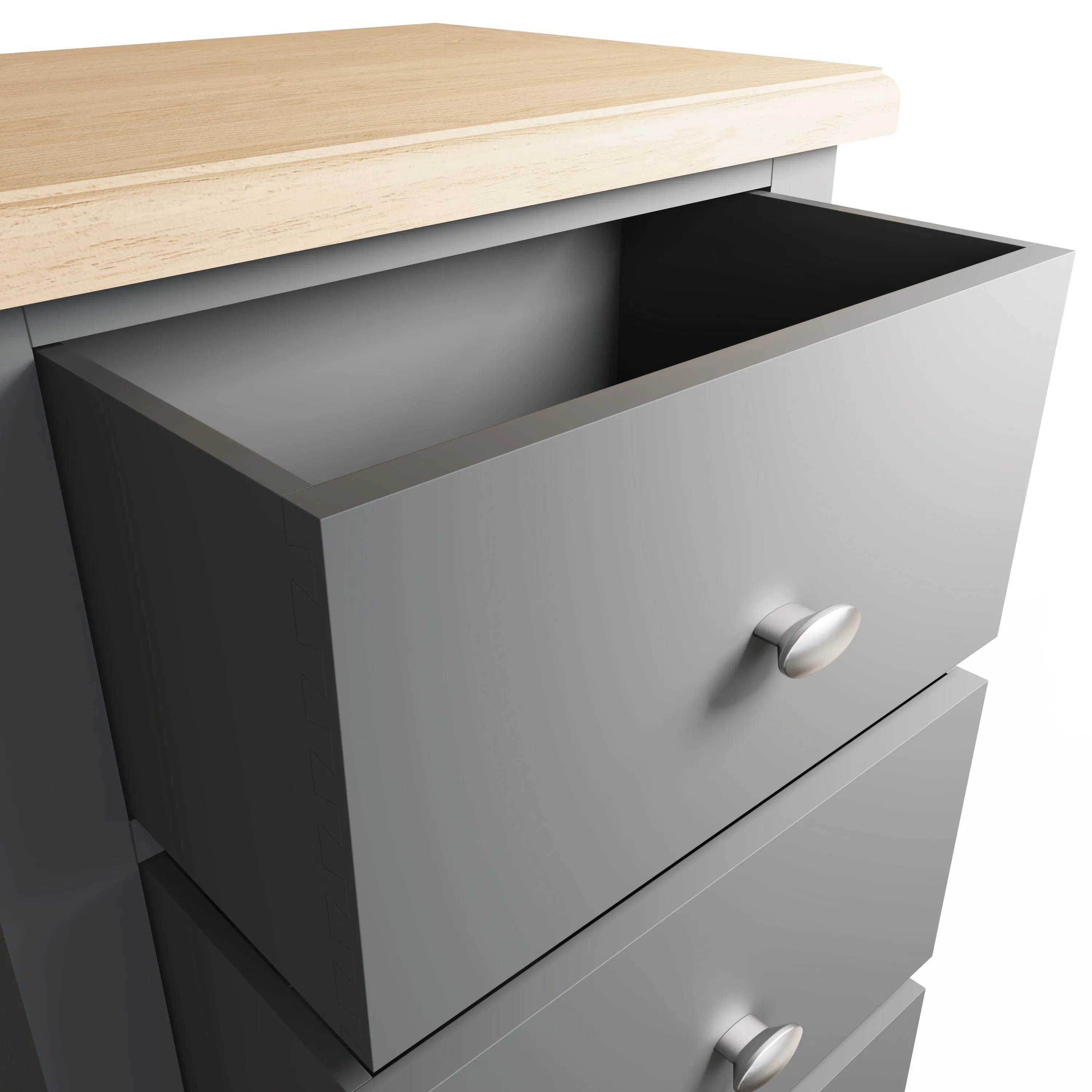 Malmesbury Grey Chest of 5 Drawers - Narrow 50 x 36 x 115 cm