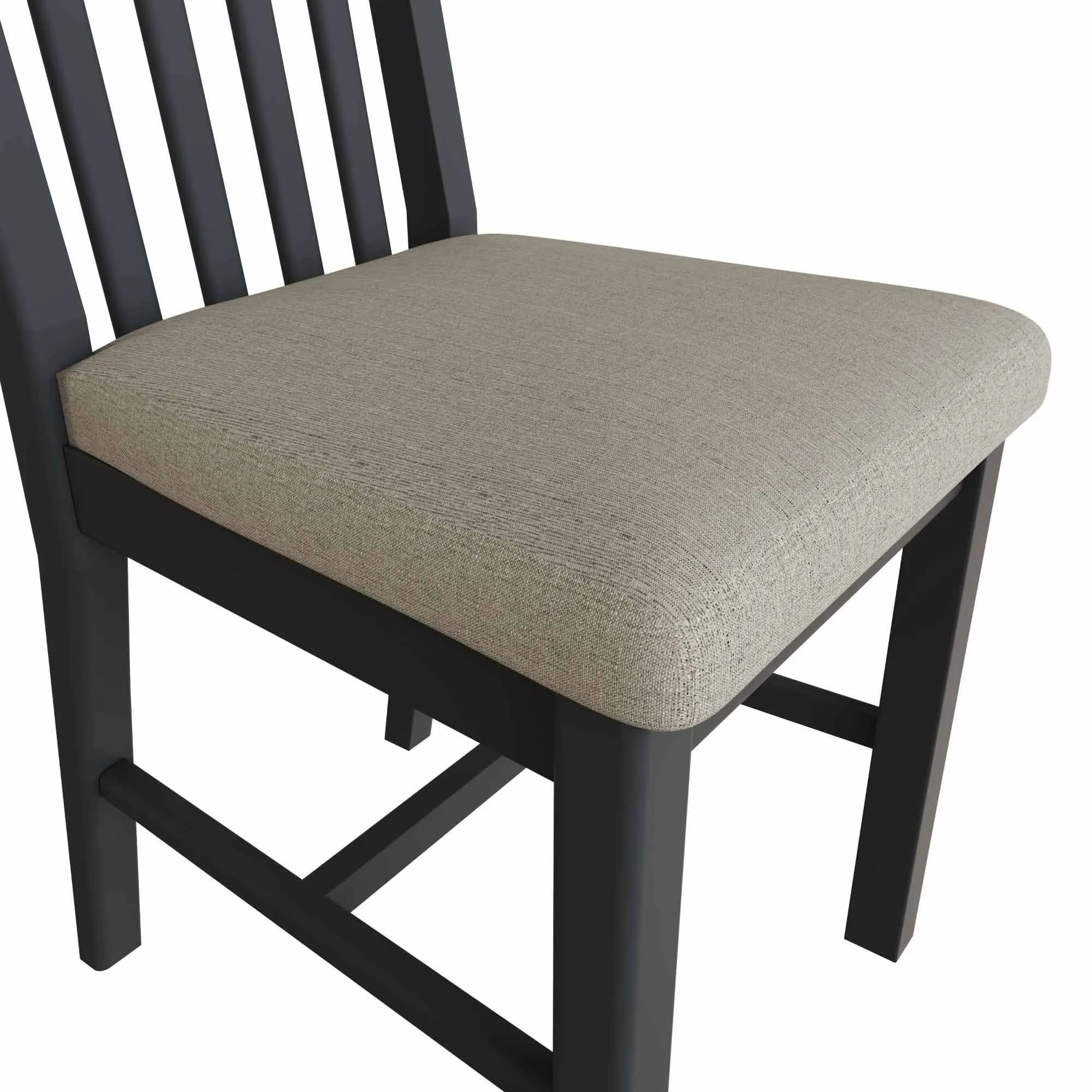 Malmesbury Grey Pair of Chairs Fabric Seat 43 x 52 x 94 cm