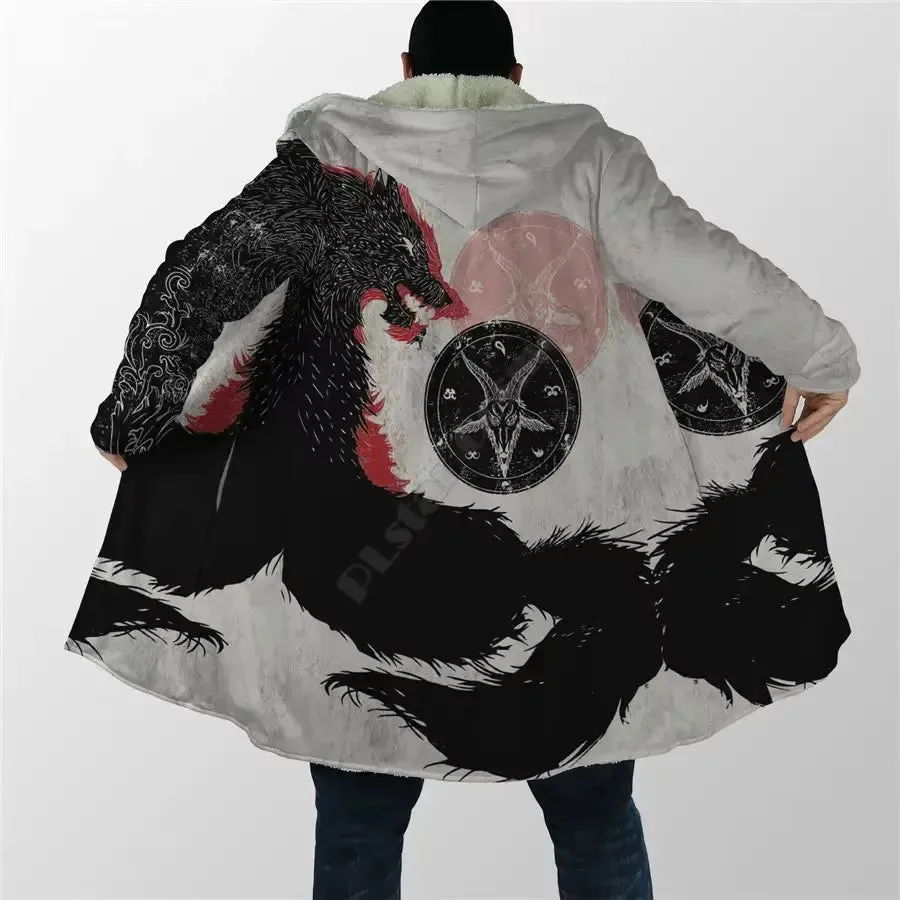 Manga Flower Puerto Rico Cloak 3D All over Printed Hoodie Cloak for Men Women Winter Fleece Wind Breaker Warm Hood Cloak