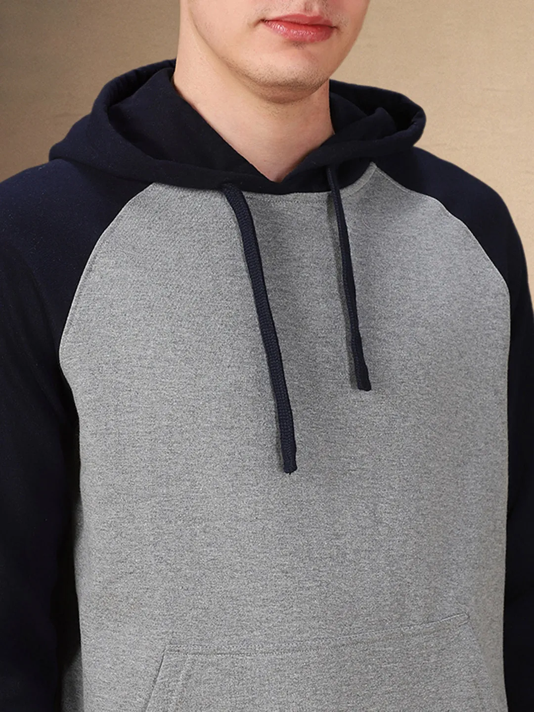 Men's Colorblocked Hooded Full Sleeves Regular Fit Hoodie