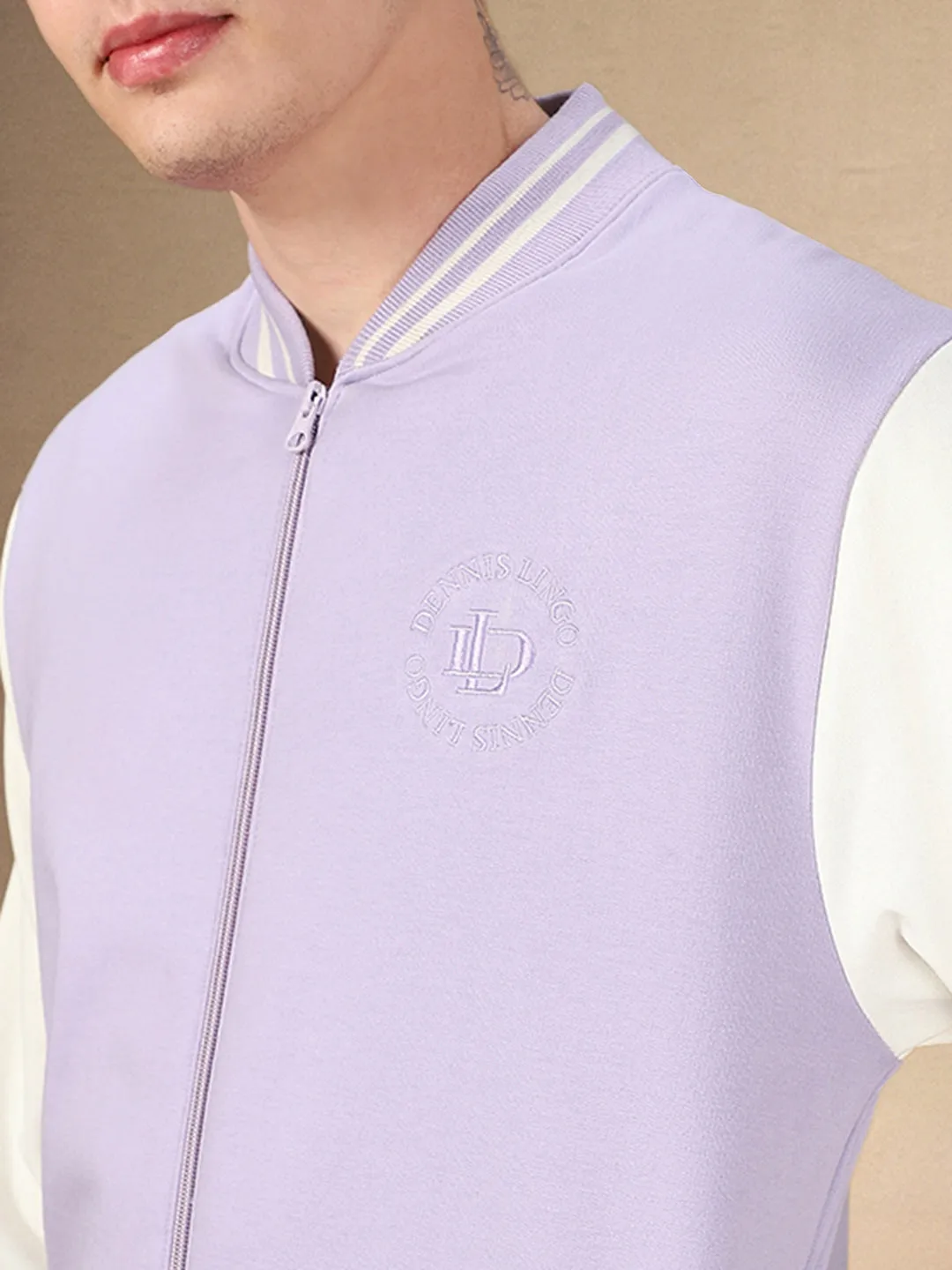 Men's Colorblocked Rib Collar Full Sleeves Regular Fit Sweatshirt