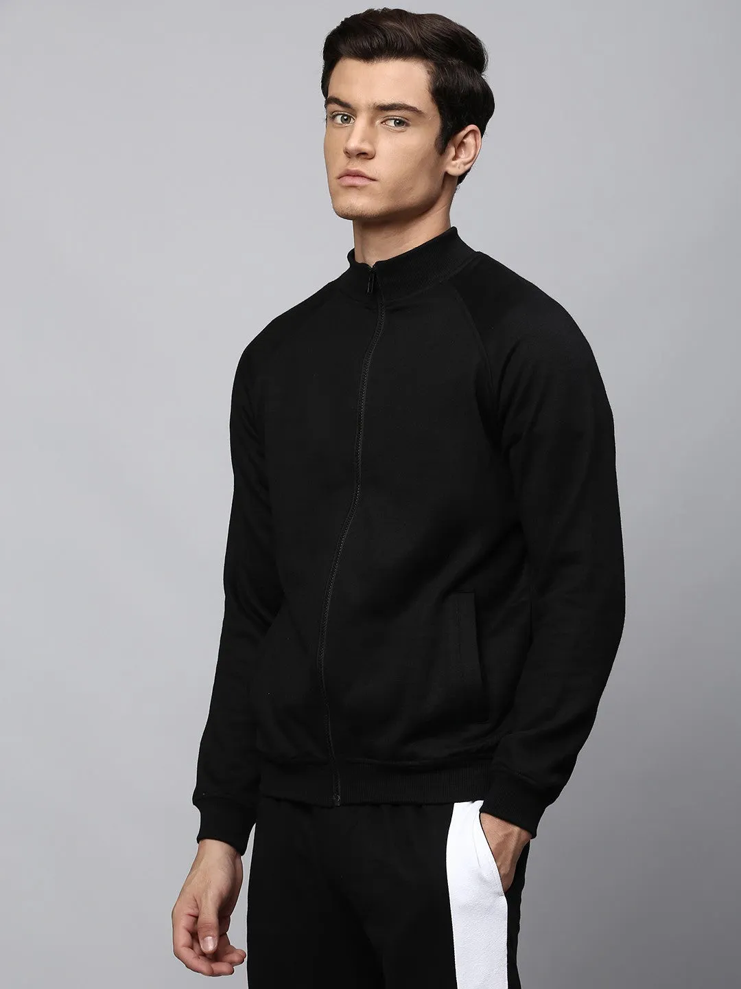 Mens Long-Sleeve Sweatshirt - Lightweight Casual Winterwear  (Black)