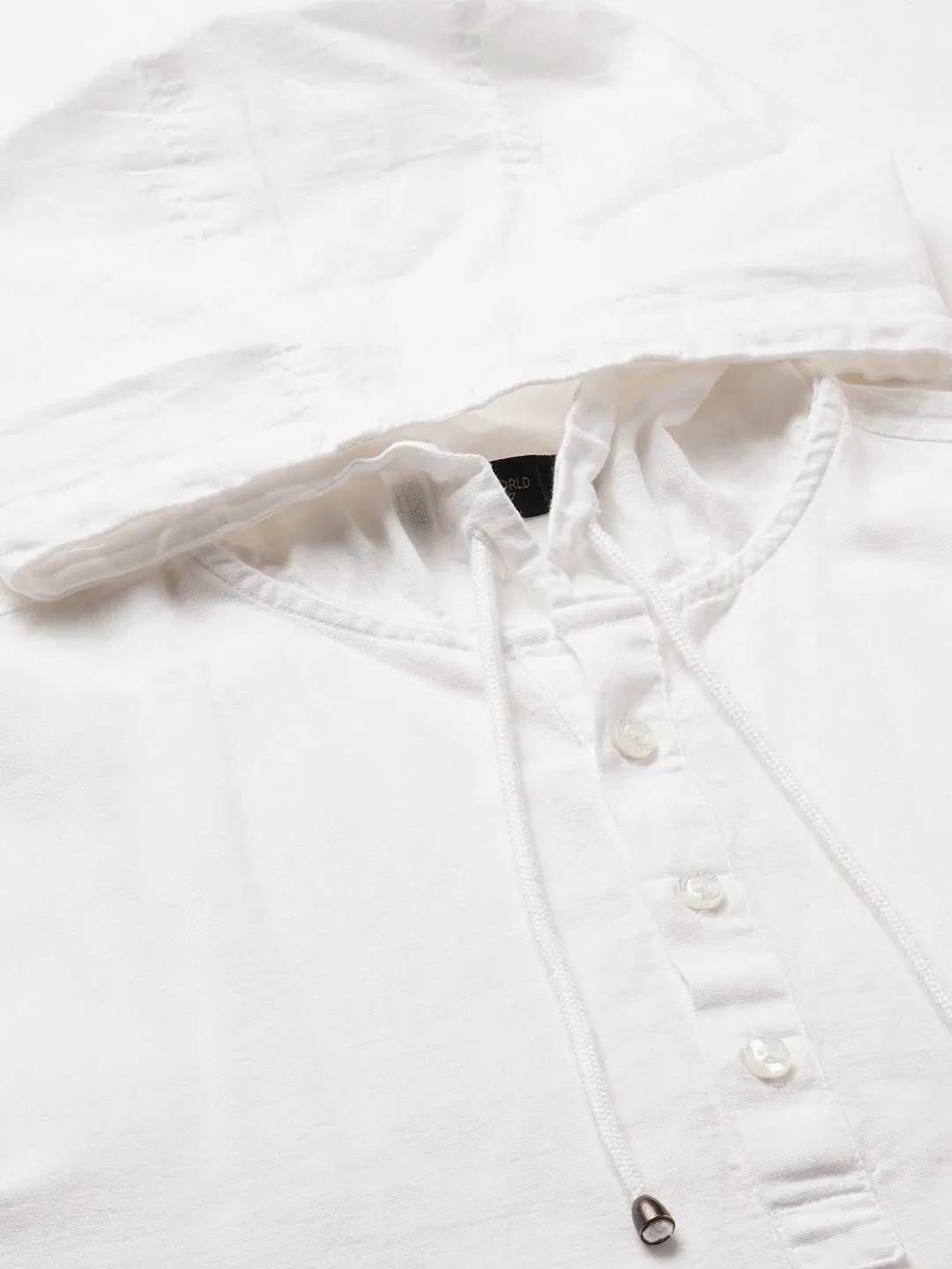 Men's White Cotton Linen Regular Fit Shirt