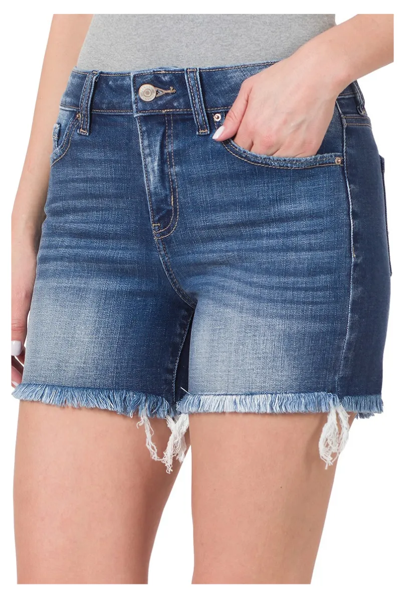 Mid-Rise Denim Shorts