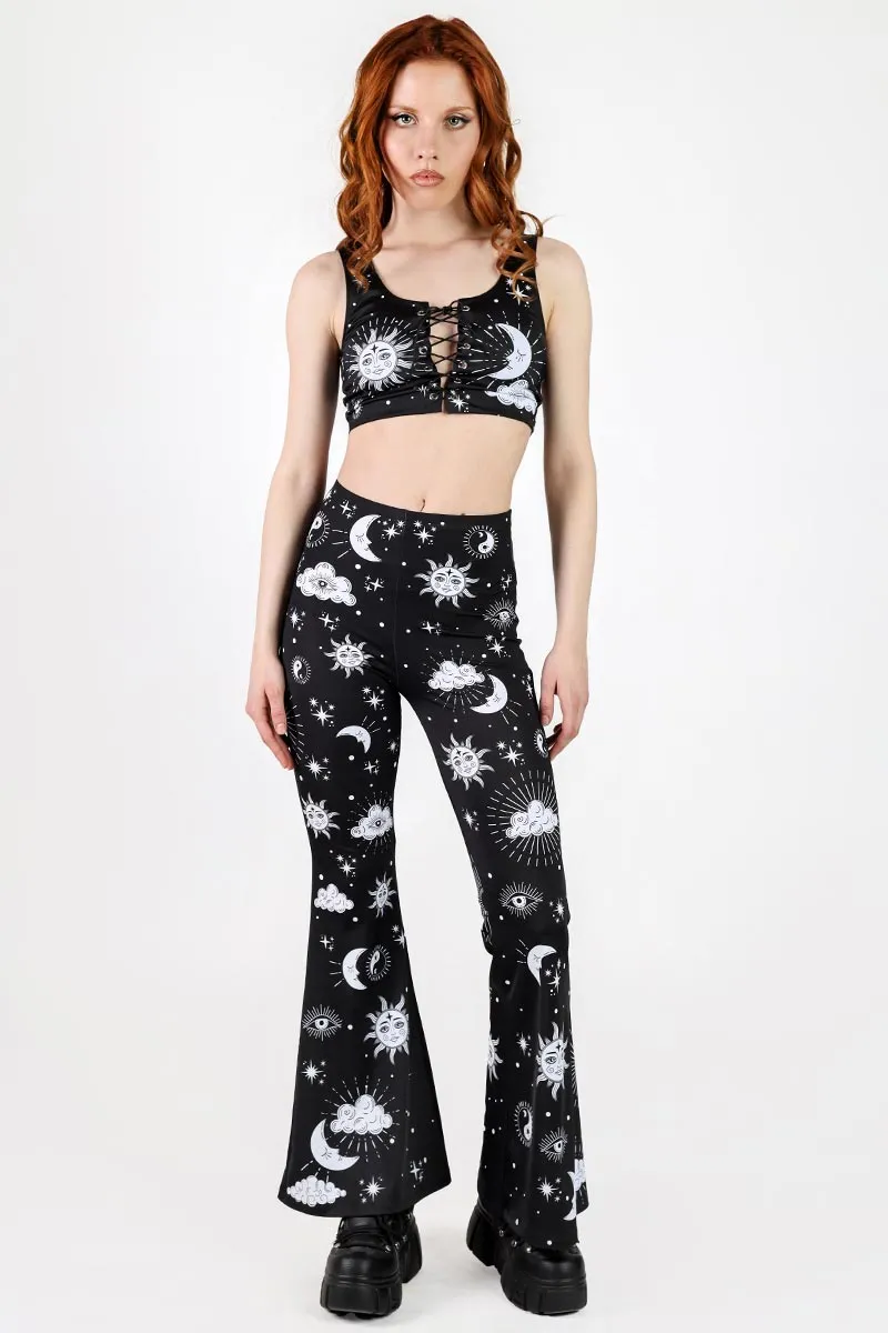 Midnight Sky High Waisted Bell Bottoms Pants