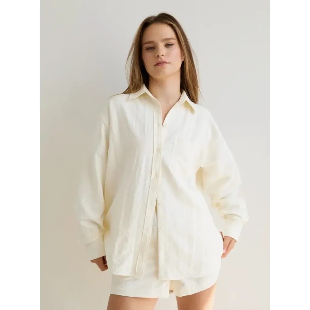 Monica Cream Button Up Shirt