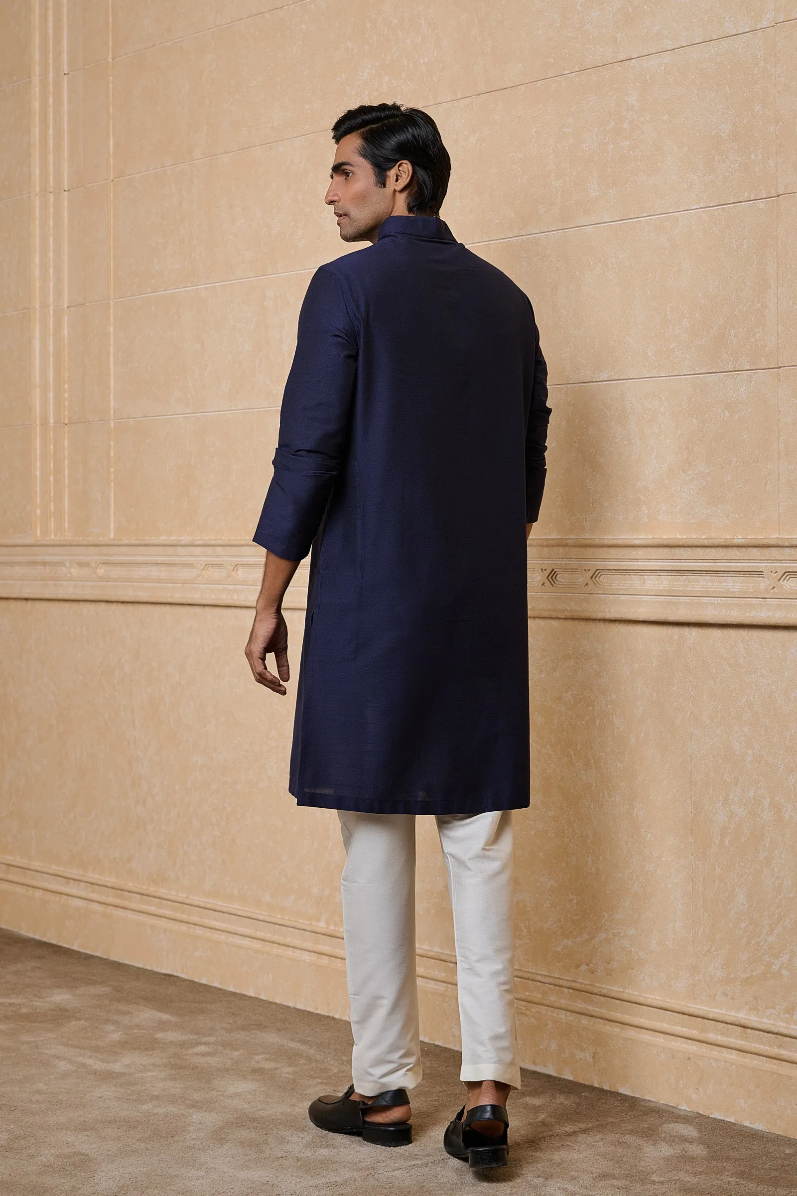 Navy Classic Solid Single Kurta